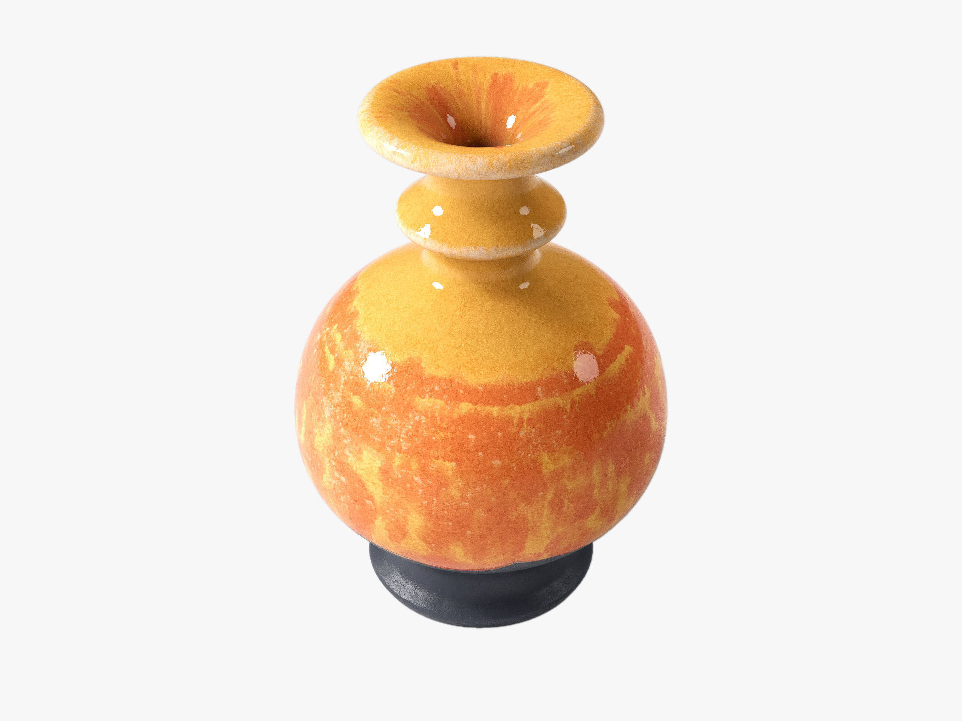 Orange Pop Art Vase Set 3D model_48