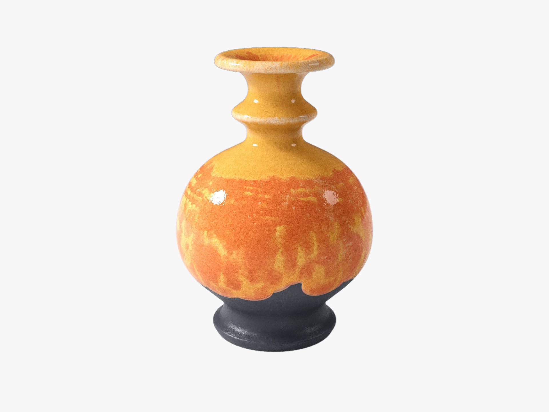 Orange Pop Art Vase Set 3D model_41