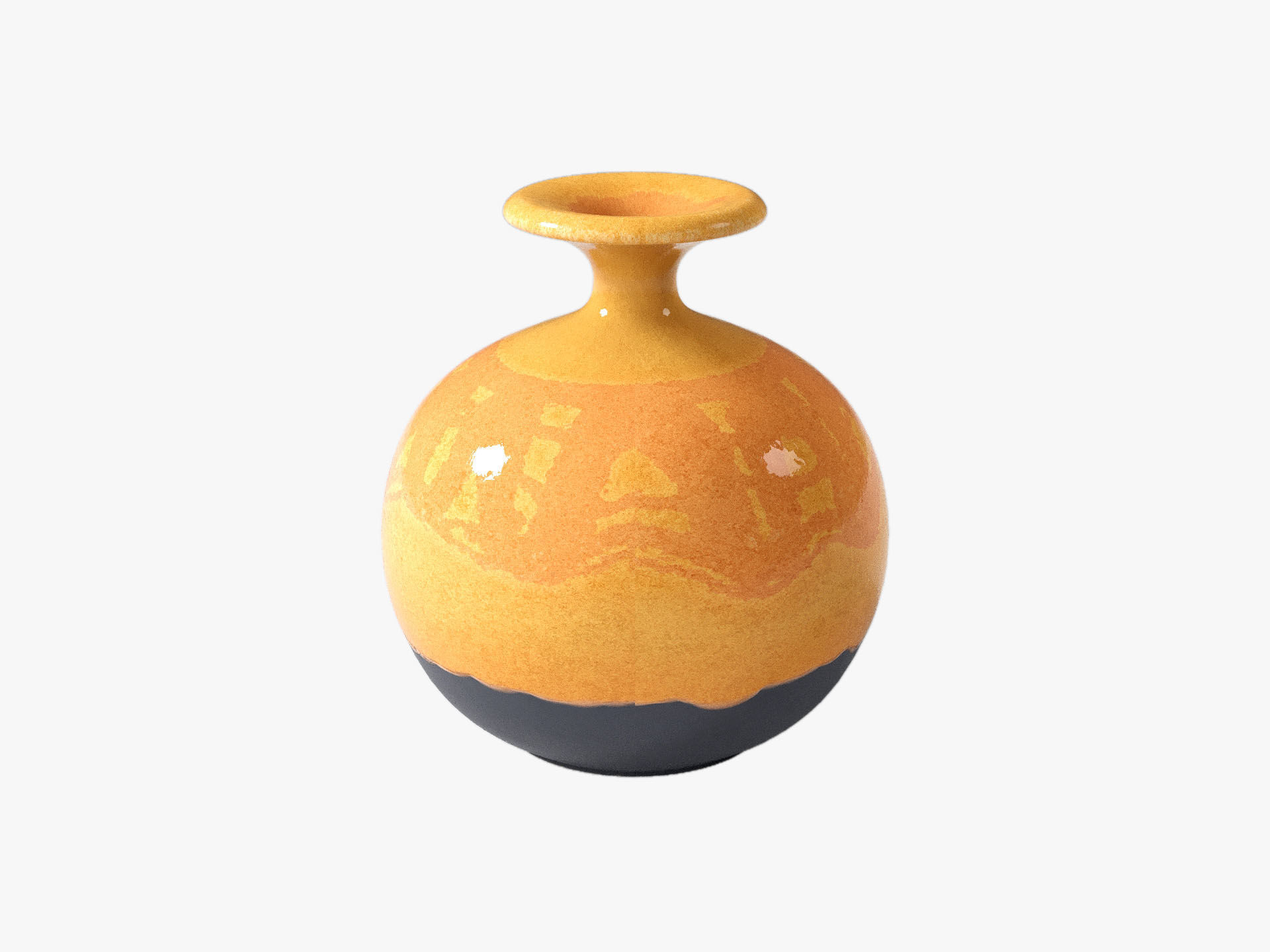 Orange Pop Art Vase Set 3D model_64