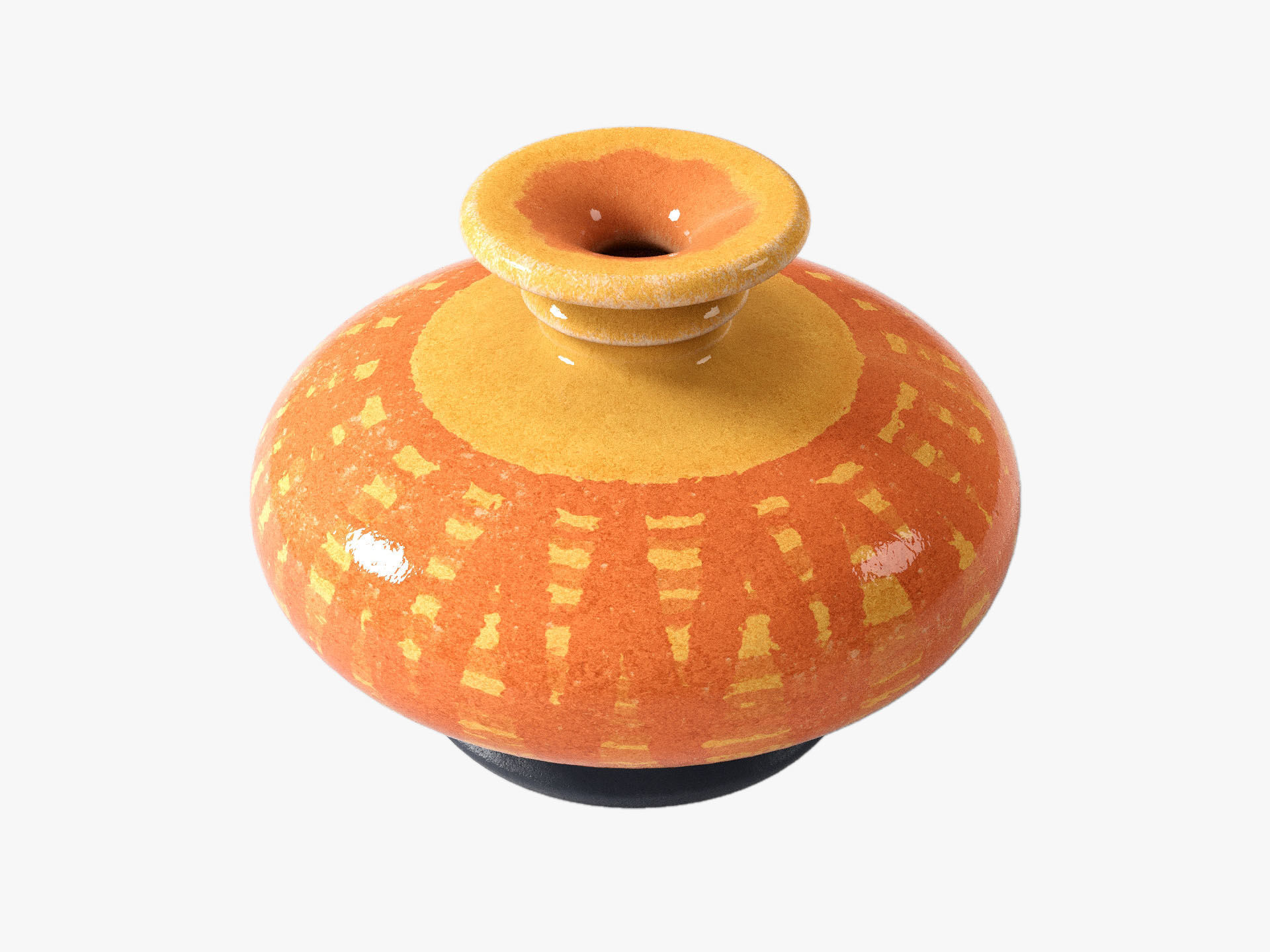 Orange Pop Art Vase Set 3D model_59