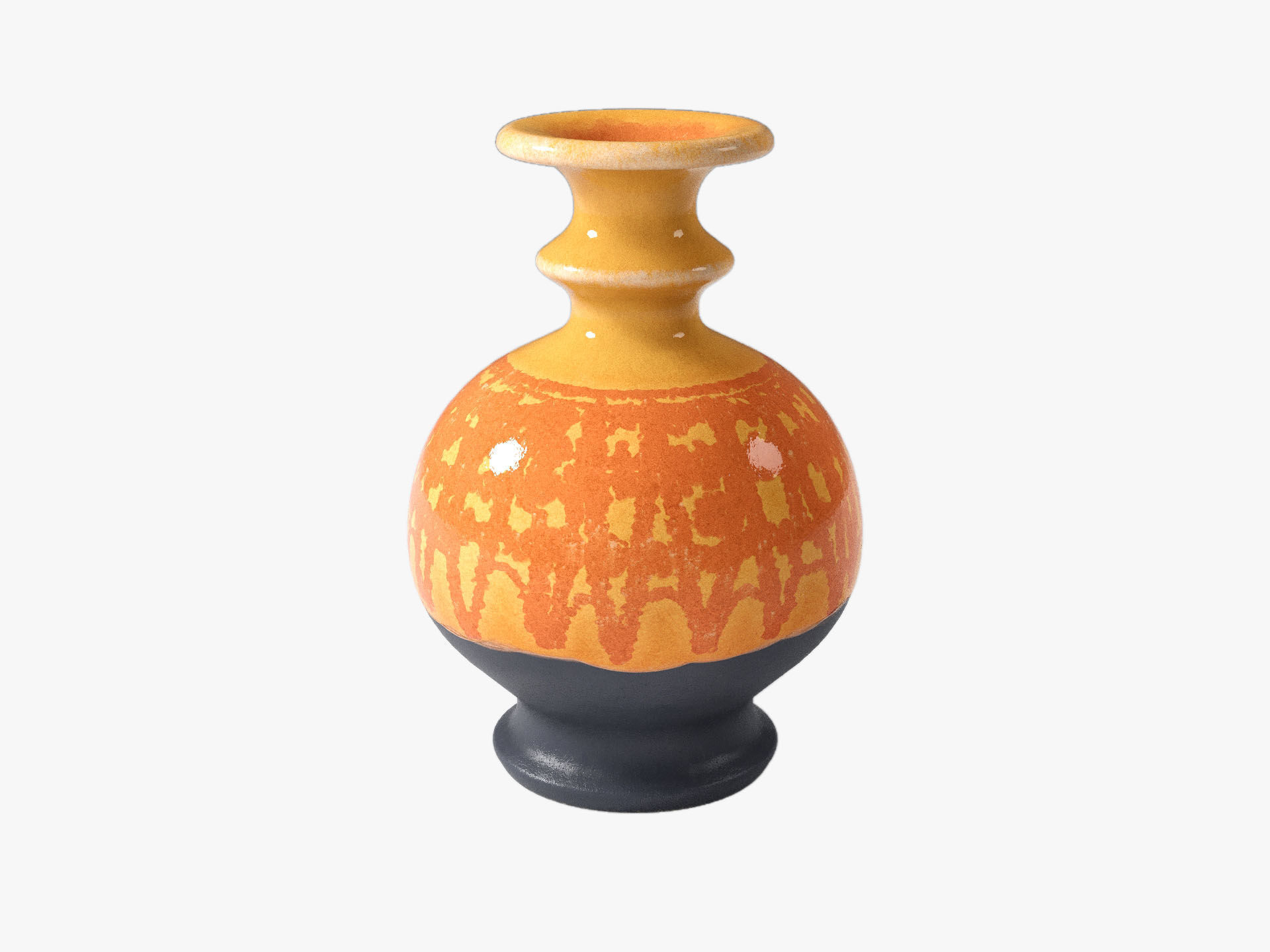 Orange Pop Art Vase Set 3D model_33