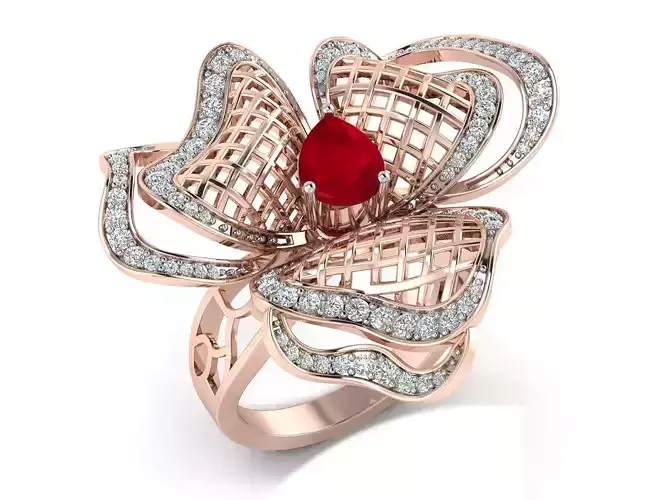 Women Ring  Render 3dm STL OBJ FBX Details 3D print model