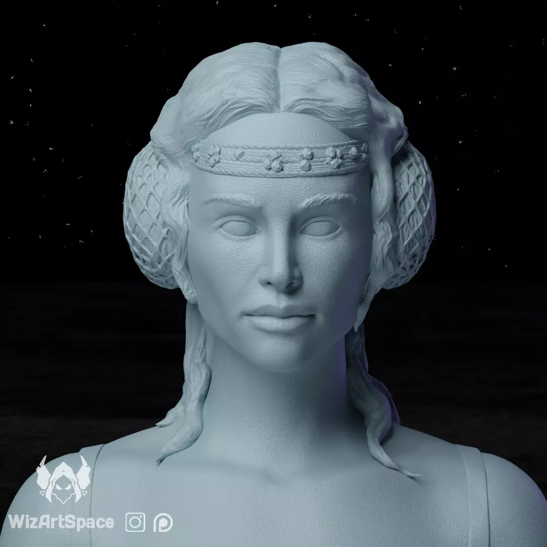 Bust of Padme Amidala 3D print model_0