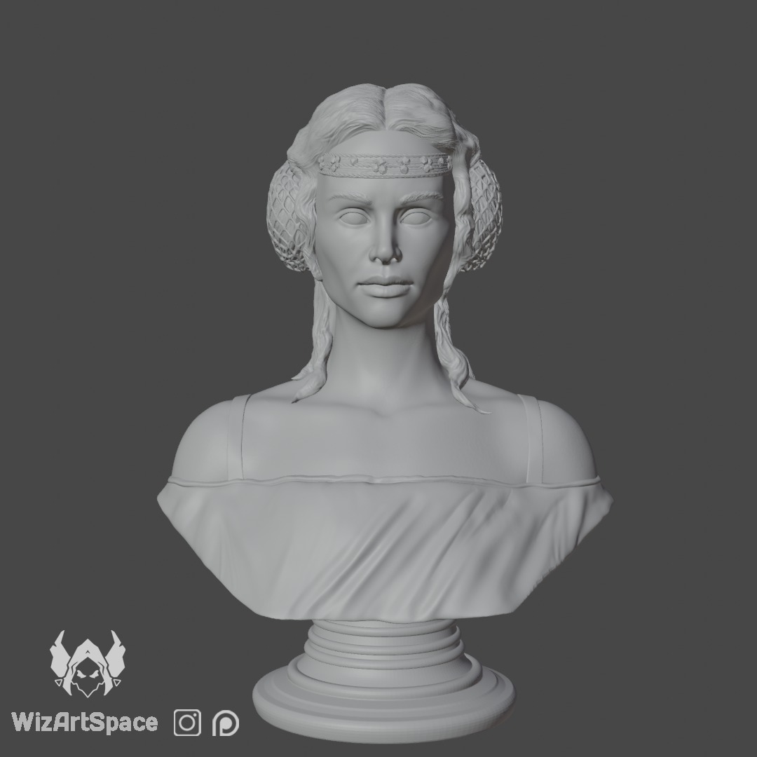 Bust of Padme Amidala 3D print model_4