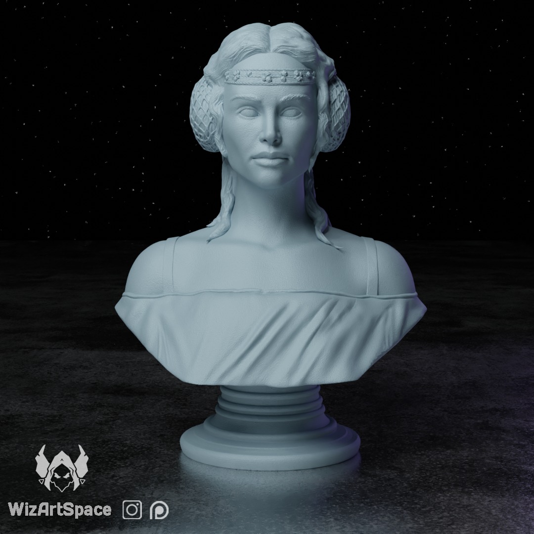 Bust of Padme Amidala 3D print model_1