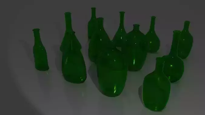 12 bottles shapes basic glass material