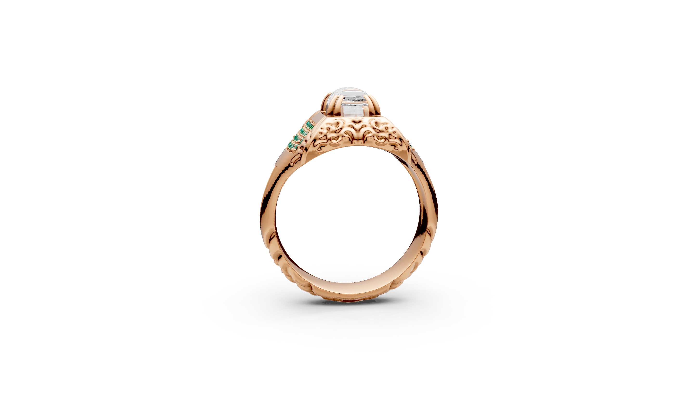 RectangleCabochon Signet Ring 3D print model_10