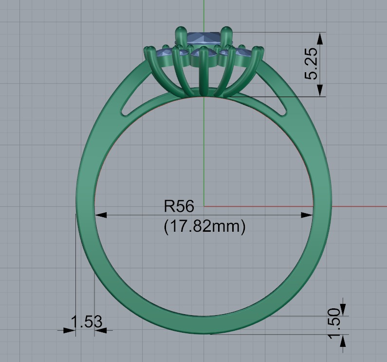 Engagement Ring with Halo 3D print model_13