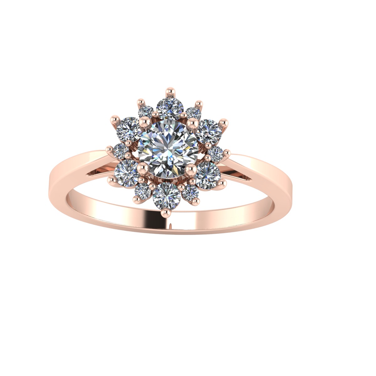 Engagement Ring with Halo 3D print model_5