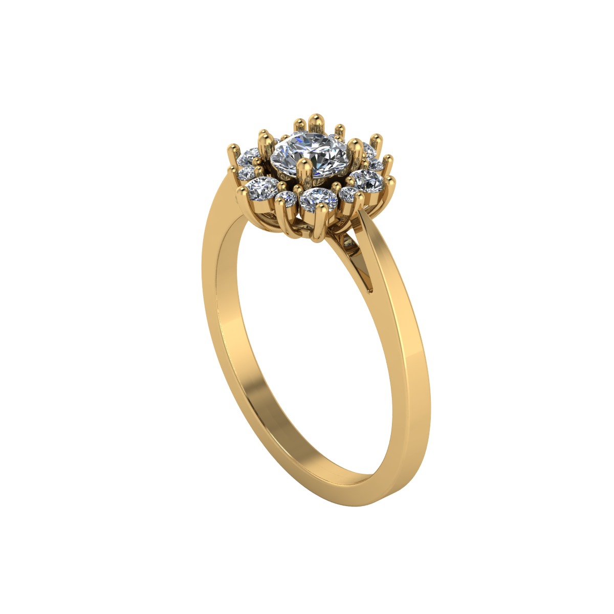 Engagement Ring with Halo 3D print model_17