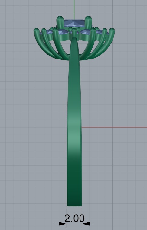 Engagement Ring with Halo 3D print model_14