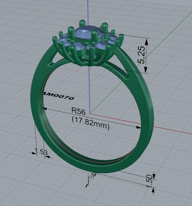 Engagement Ring with Halo 3D print model_12
