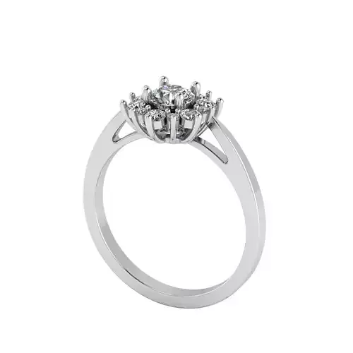 Engagement Ring with Halo 3D print model