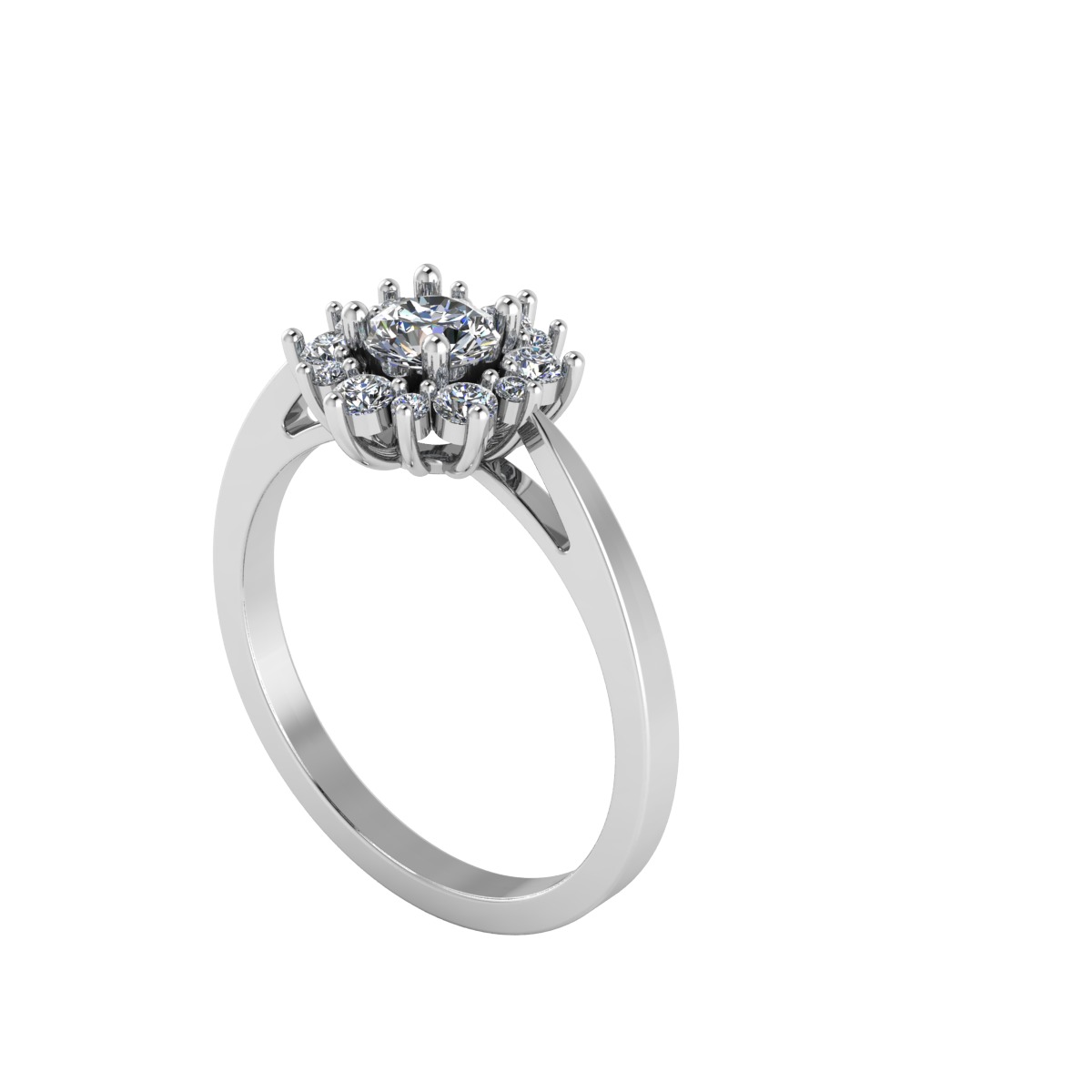 Engagement Ring with Halo 3D print model_3