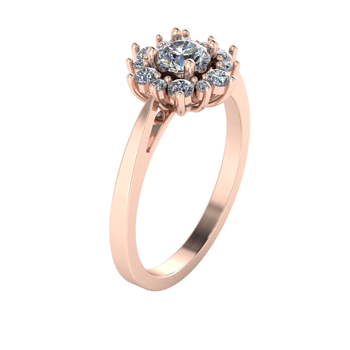 Engagement Ring with Halo 3D print model_6