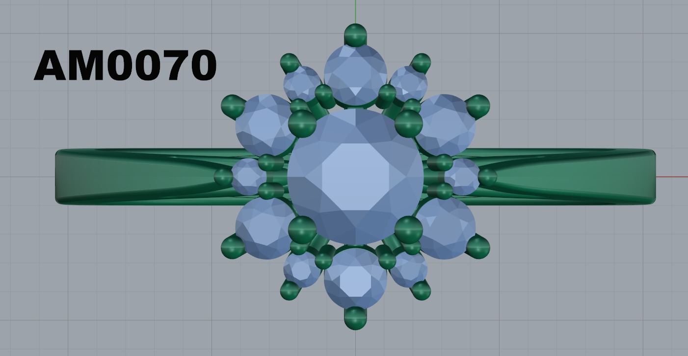 Engagement Ring with Halo 3D print model_11