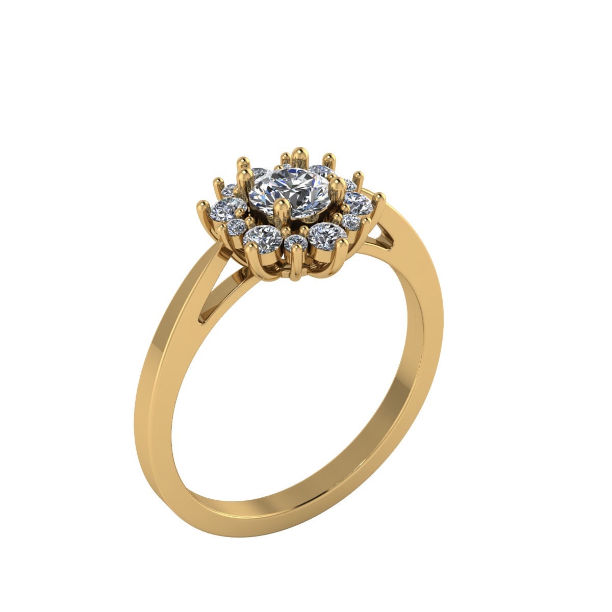 Engagement Ring with Halo 3D print model_15