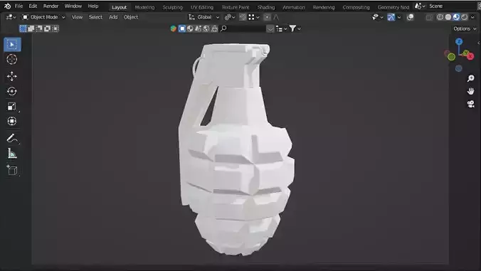 3D Printable Model of Grenade