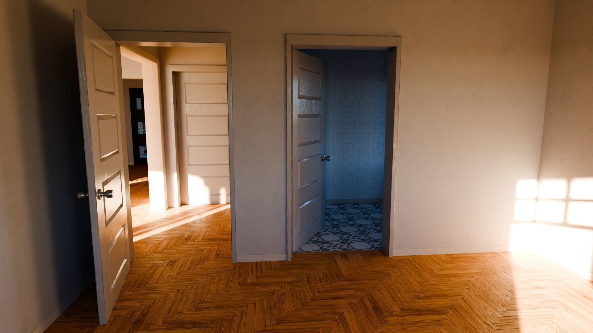 Enterable House Low-poly 3D model_13