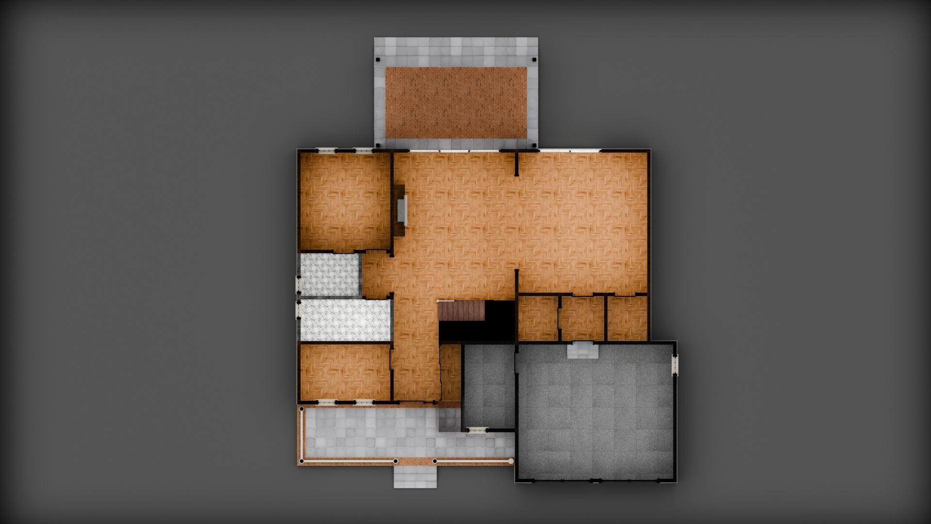 Enterable House Low-poly 3D model_17