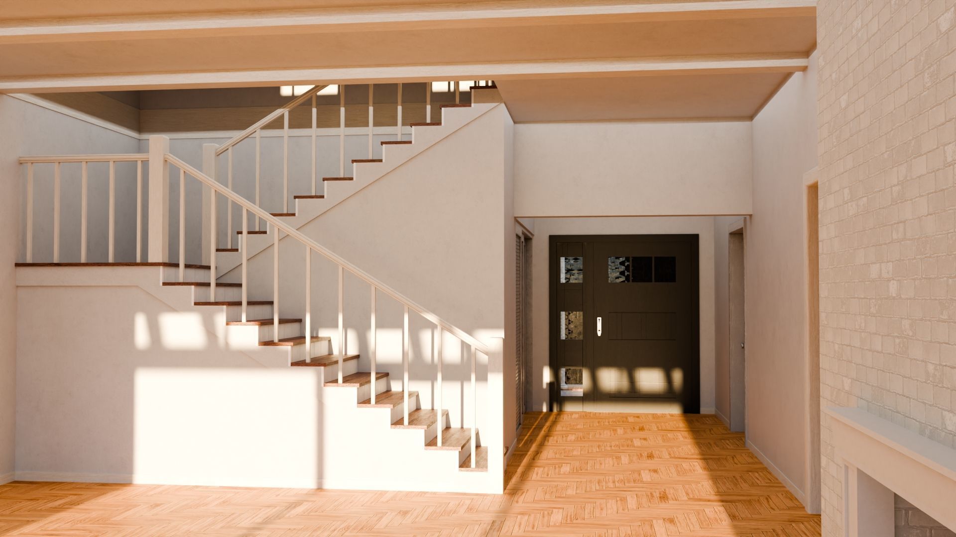 Enterable House Low-poly 3D model_9