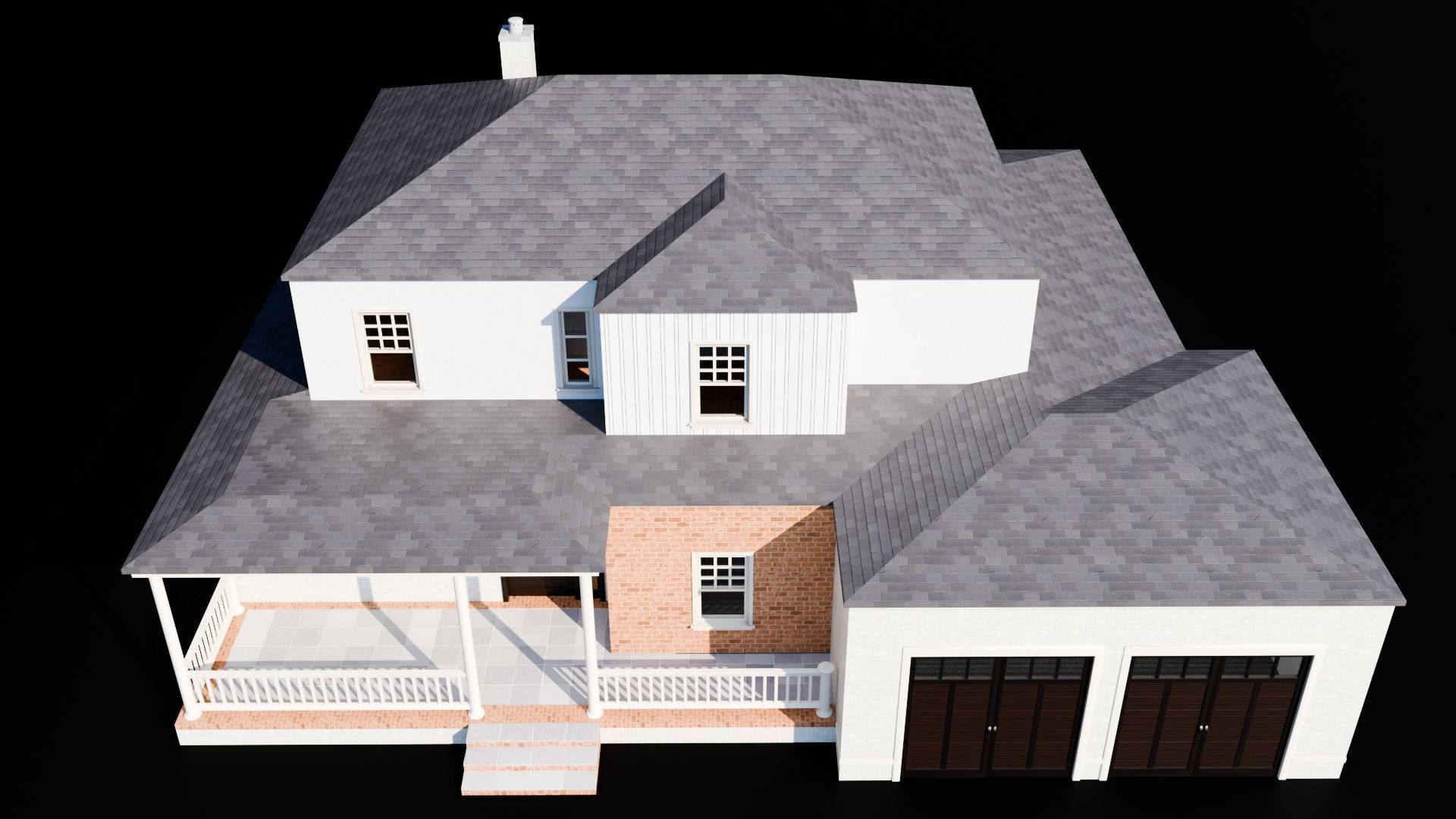 Enterable House Low-poly 3D model_6