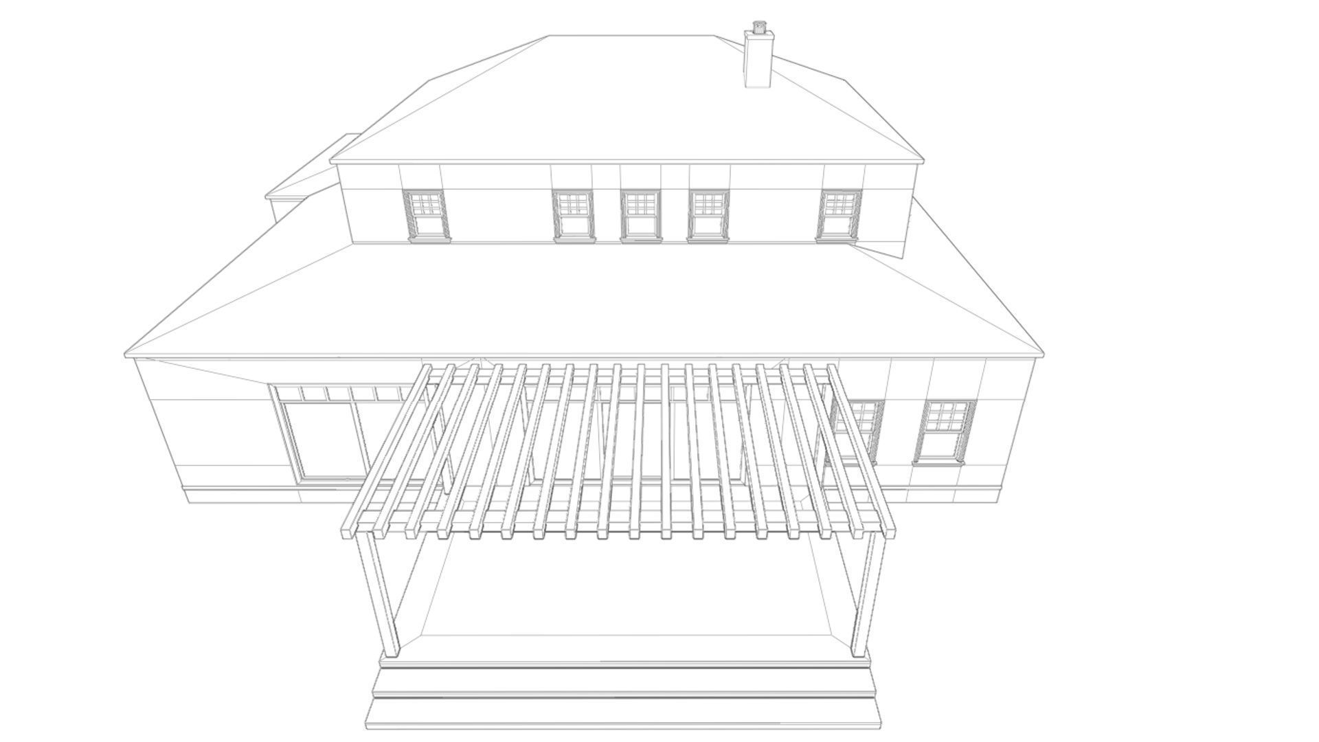 Enterable House Low-poly 3D model_20