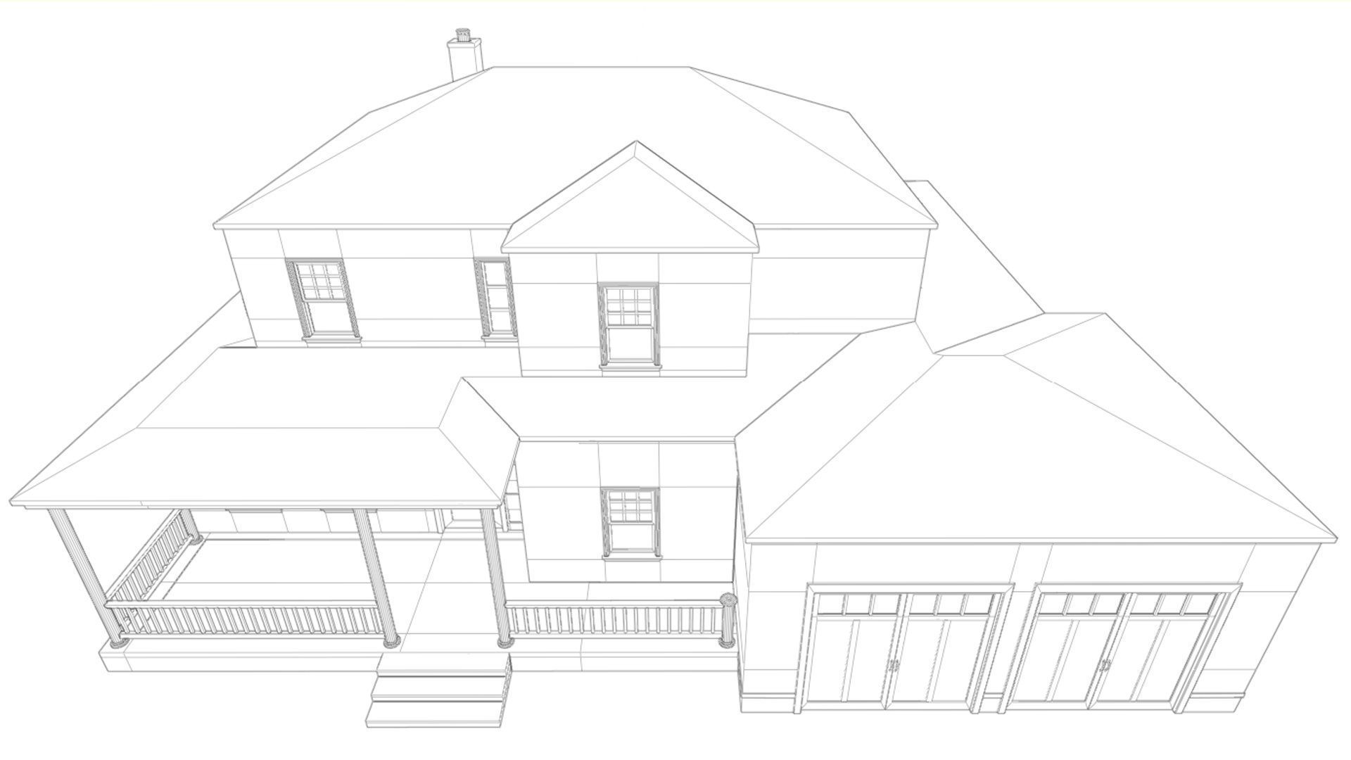 Enterable House Low-poly 3D model_19