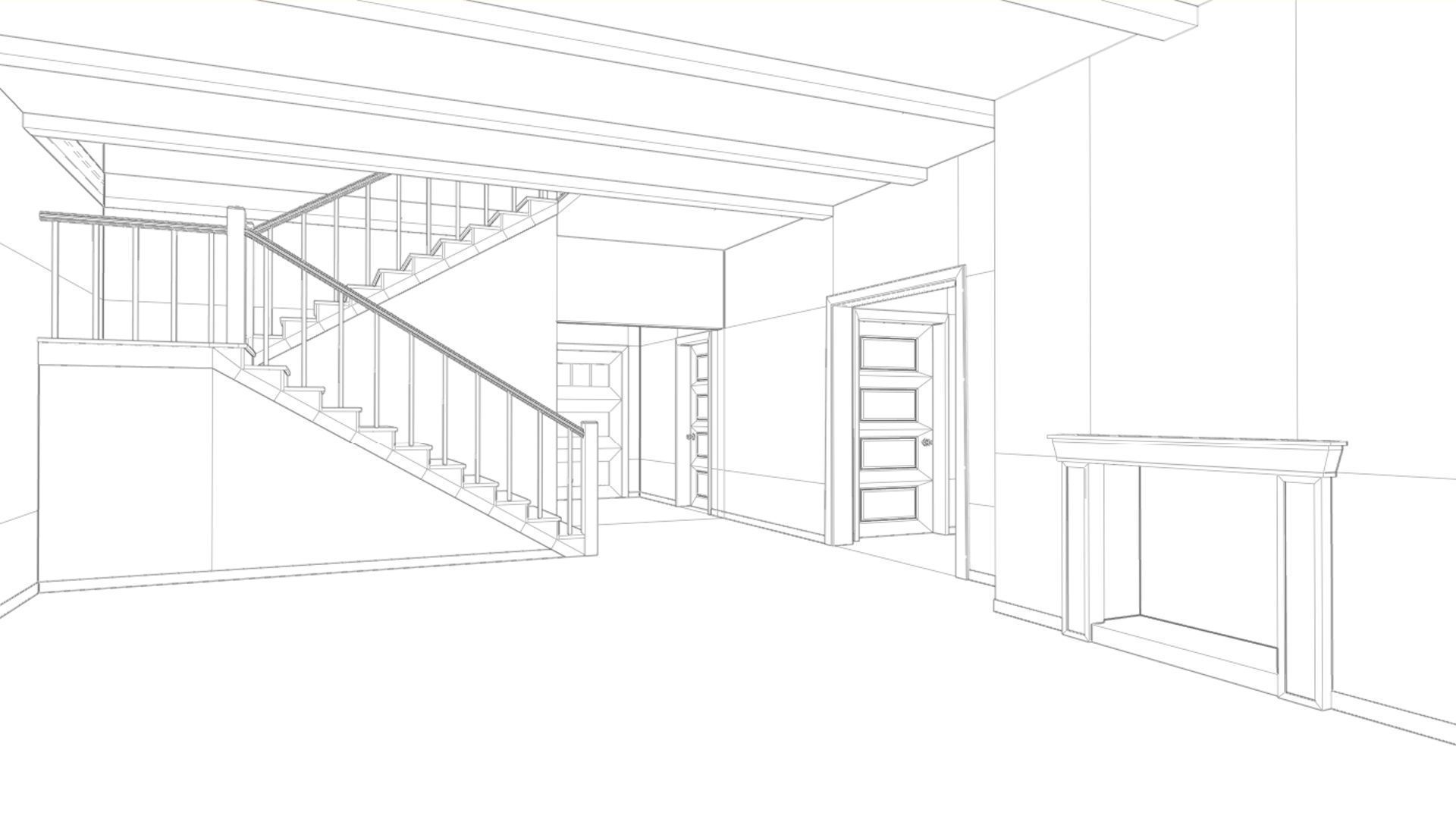 Enterable House Low-poly 3D model_21