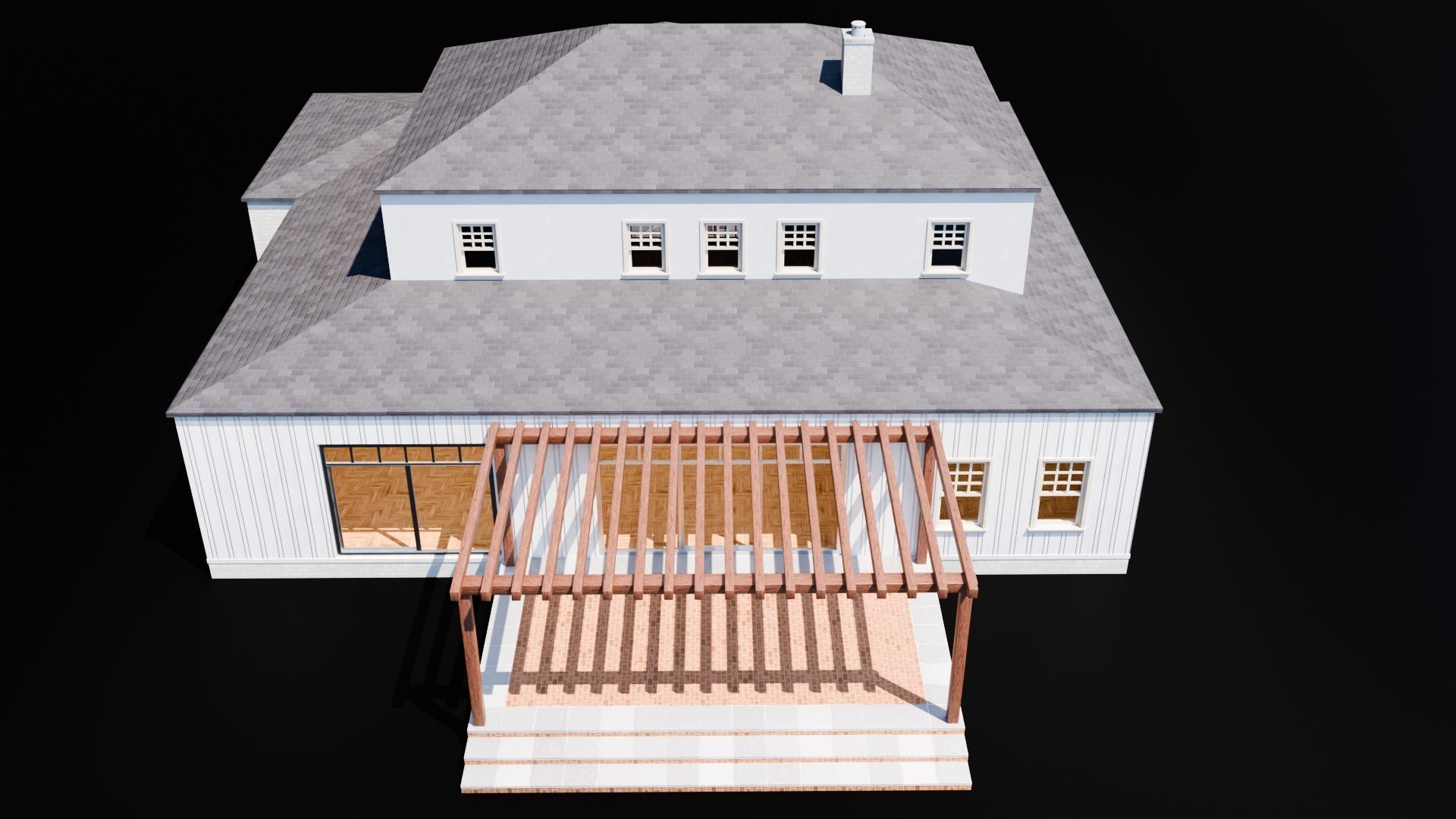 Enterable House Low-poly 3D model_7