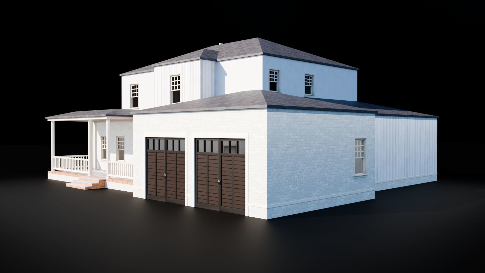 Enterable House Low-poly 3D model_5