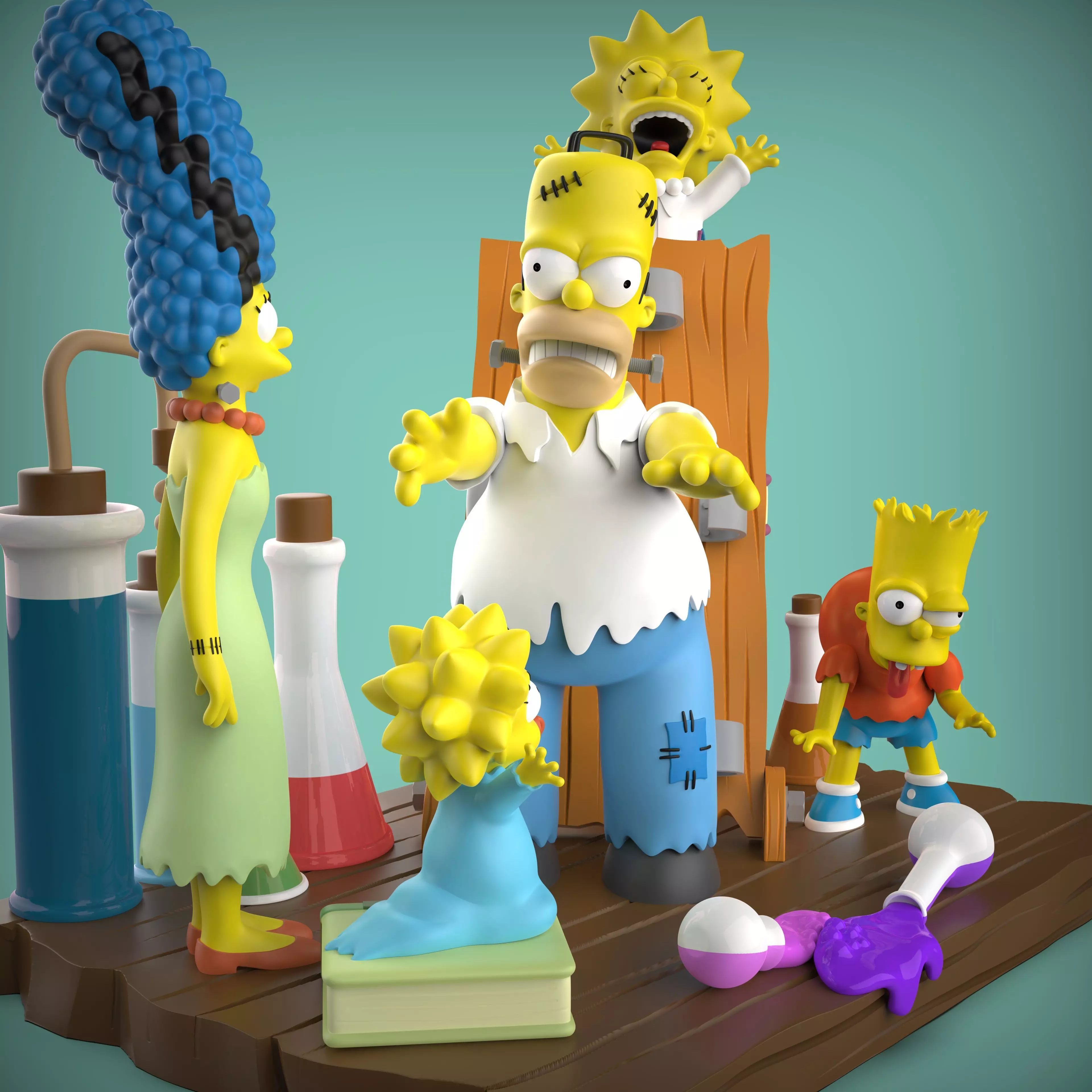DIORAMA SIMPSONS HORROR 3D print model_3