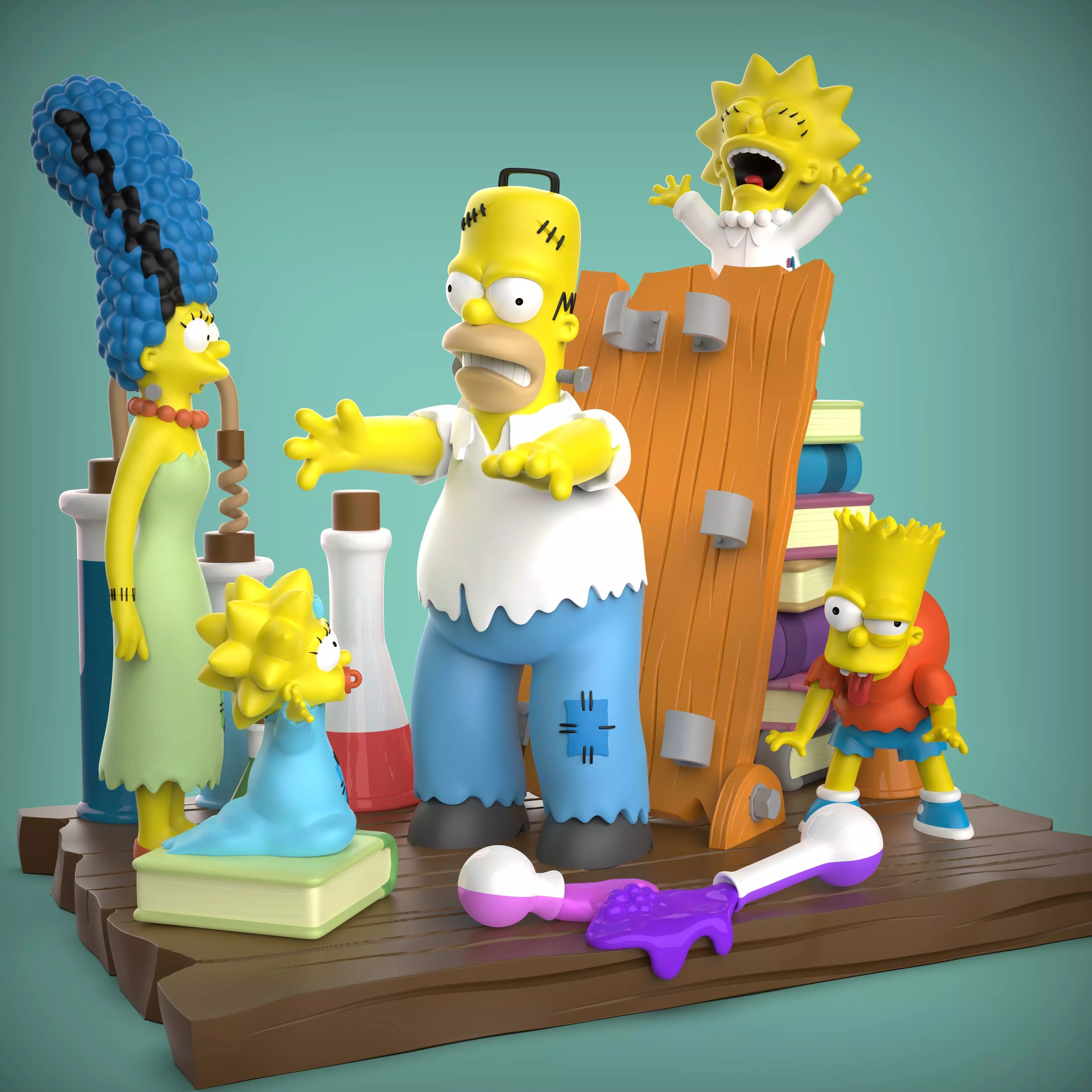 DIORAMA SIMPSONS HORROR 3D print model_2