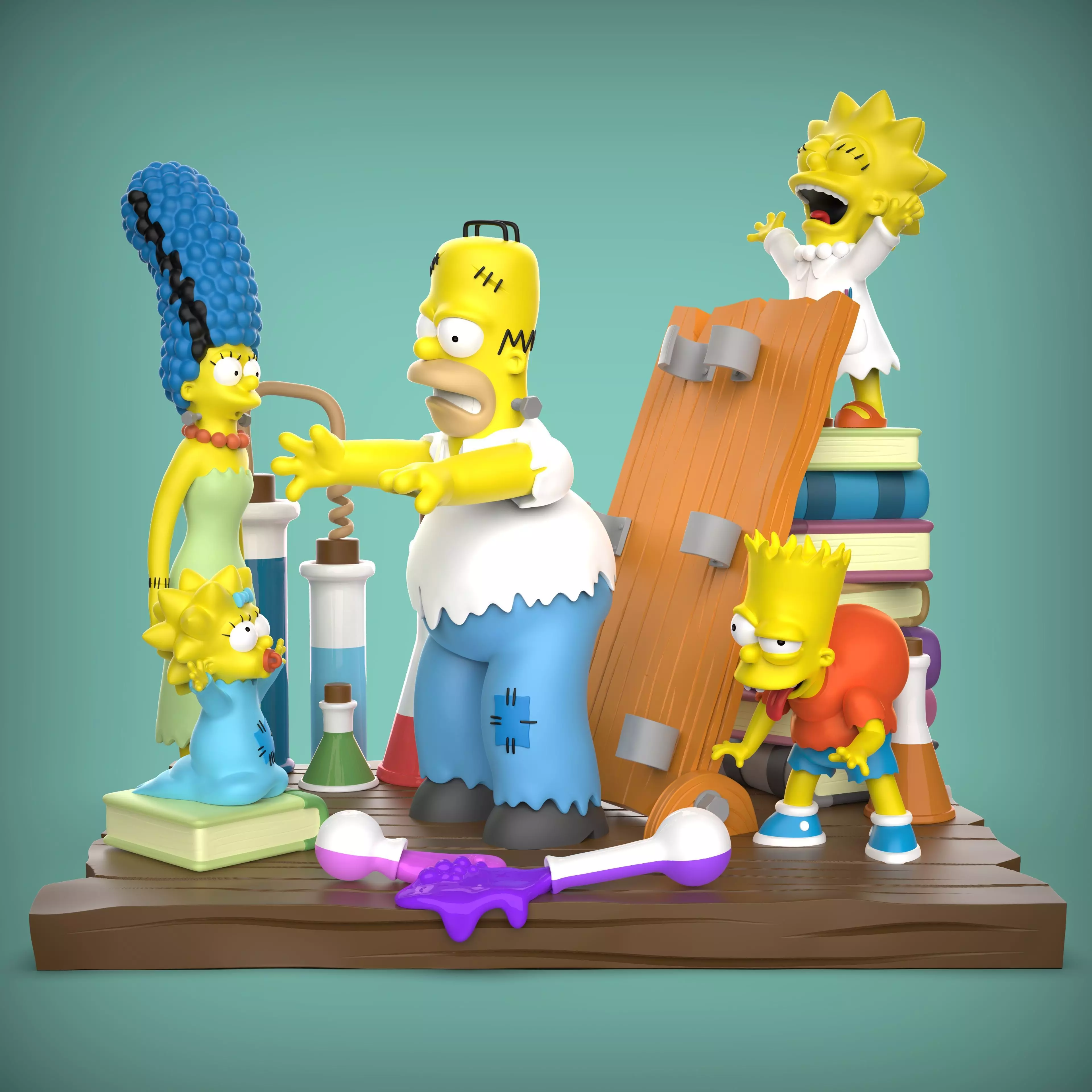 DIORAMA SIMPSONS HORROR 3D print model_0