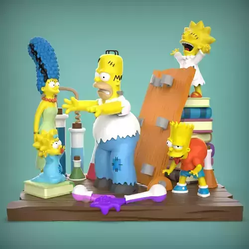 DIORAMA SIMPSONS HORROR 3D print model