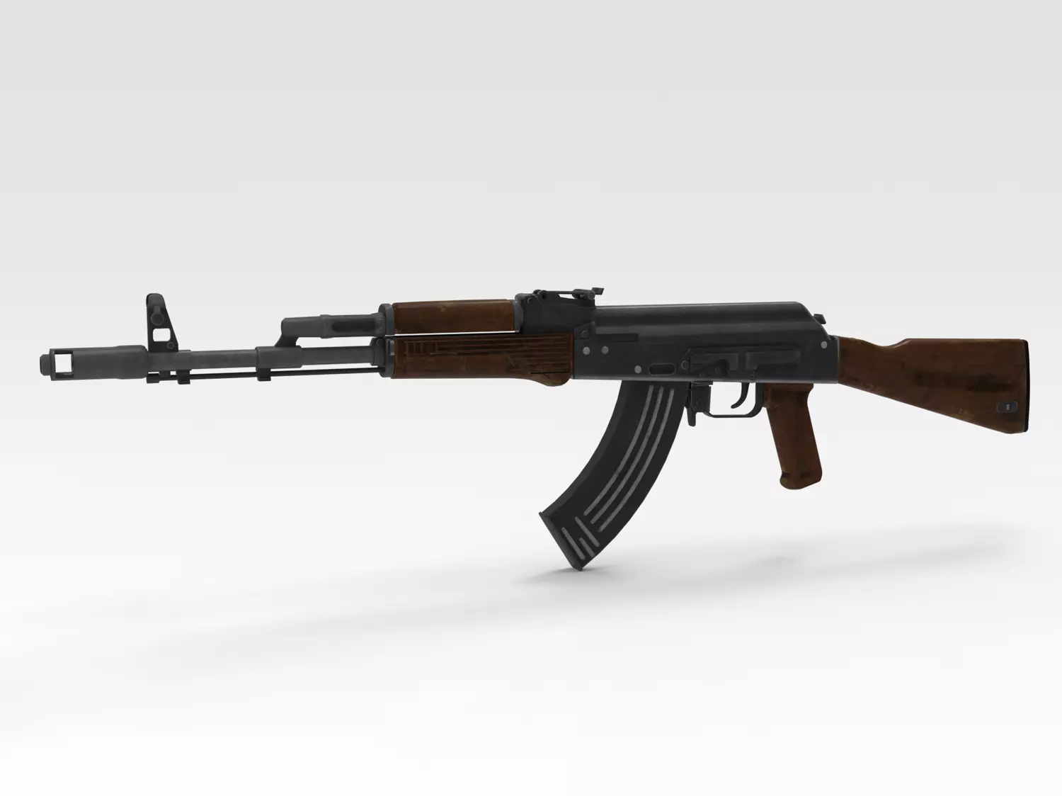 Assault Rifle Low-poly 3D model_0