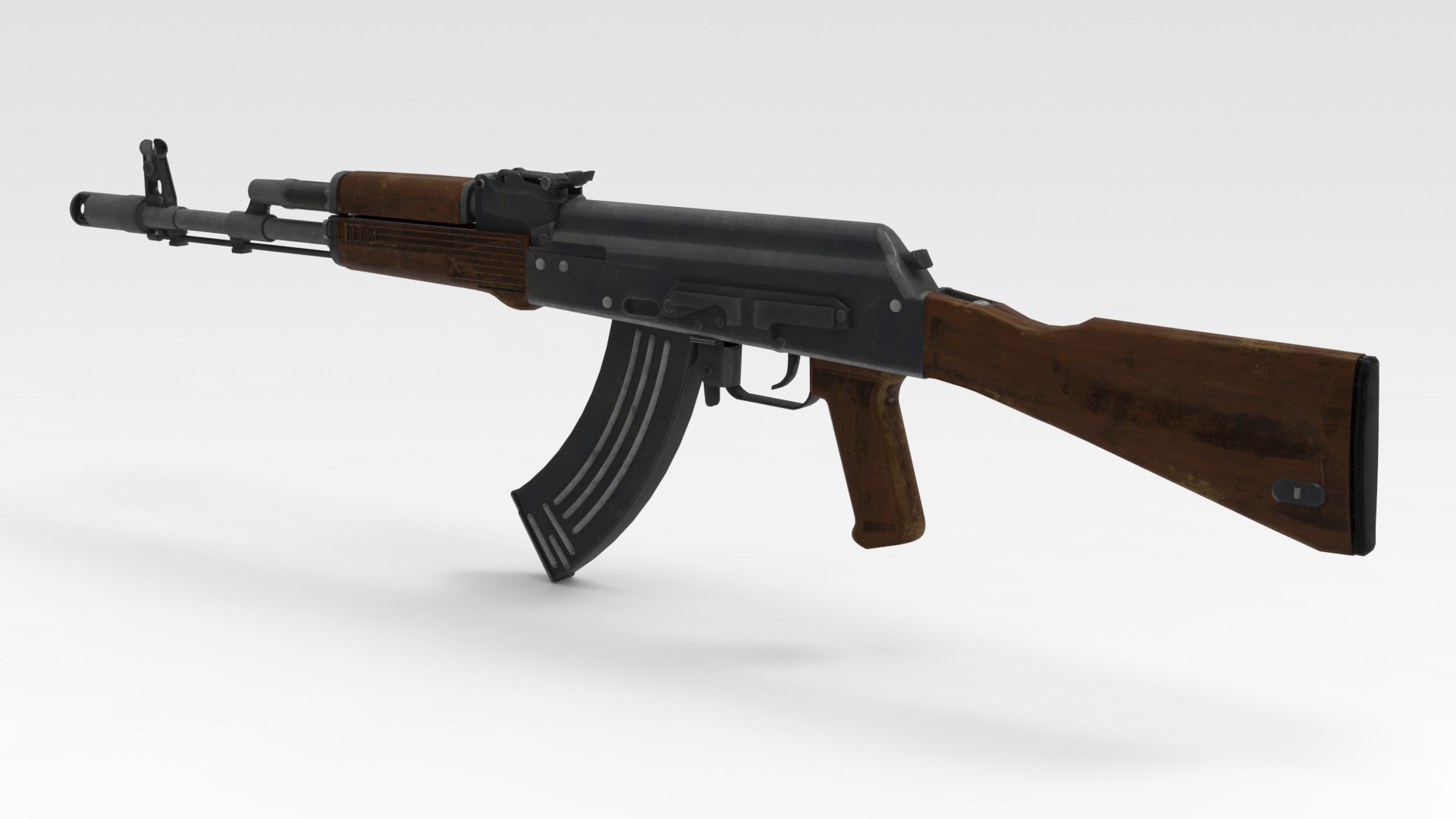 Assault Rifle Low-poly 3D model_1