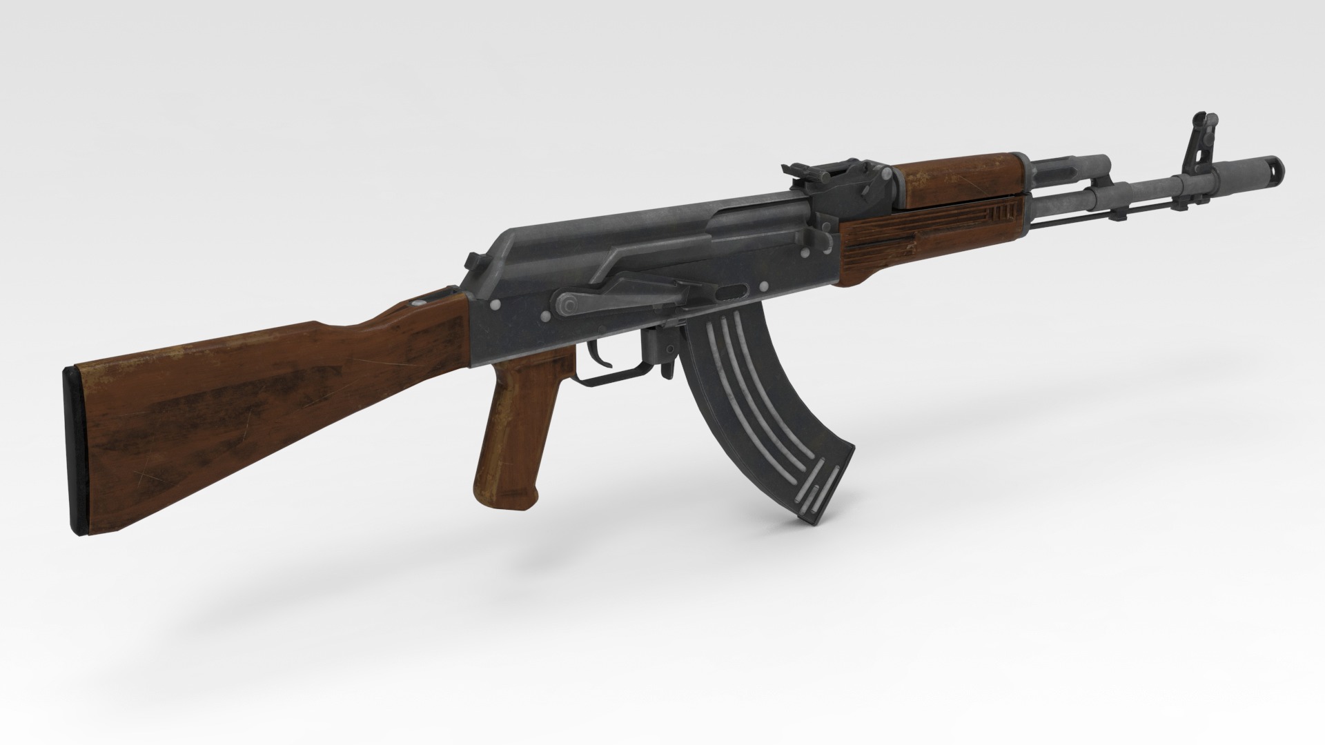 Assault Rifle Low-poly 3D model_2