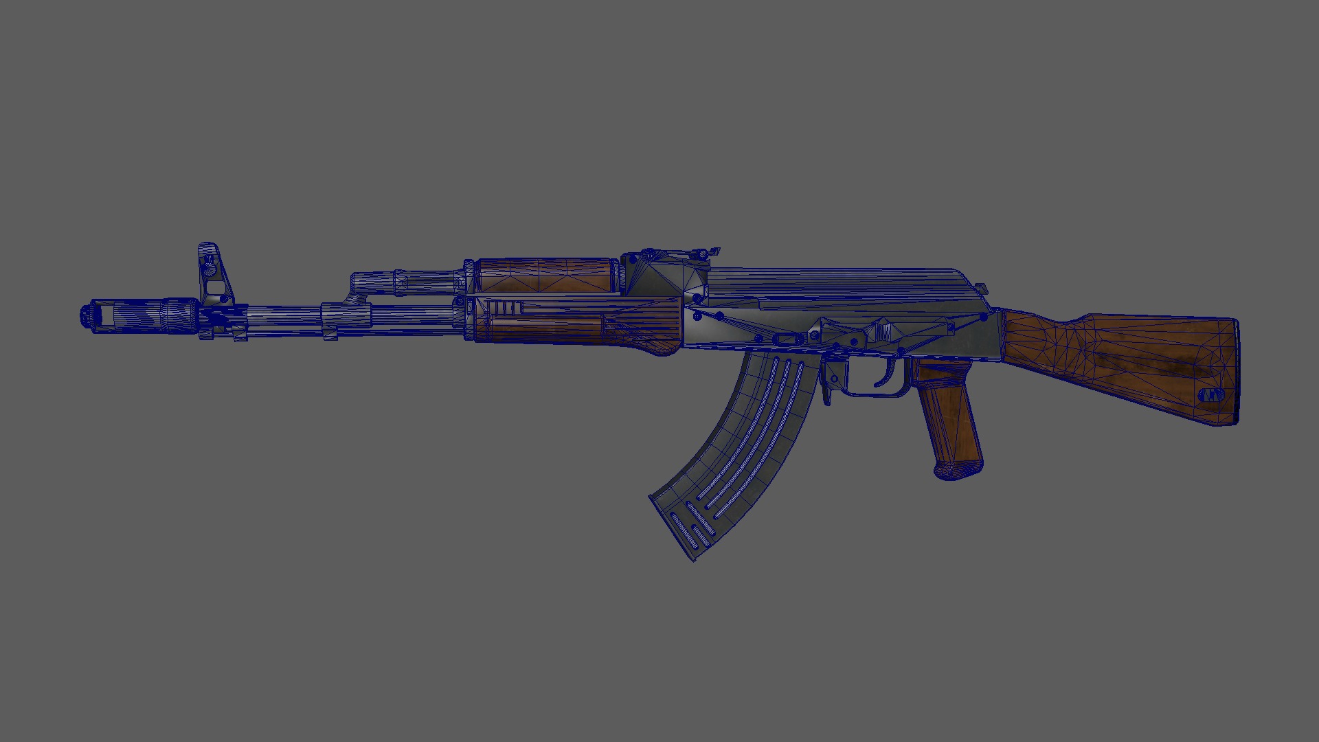 Assault Rifle Low-poly 3D model_6