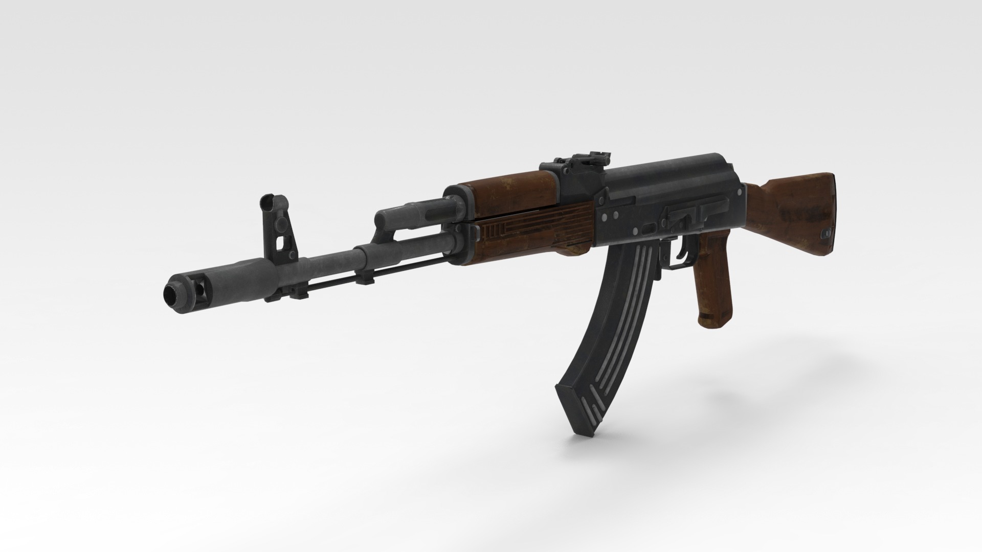 Assault Rifle Low-poly 3D model_4