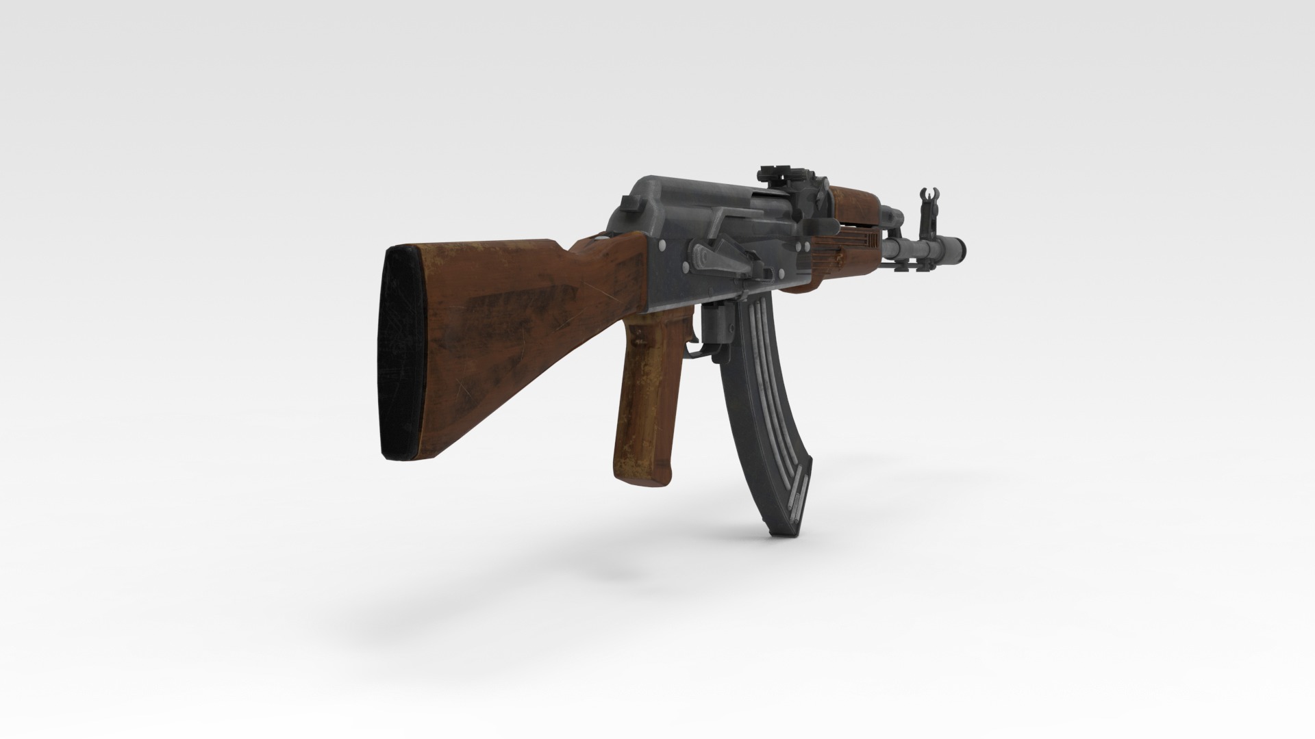 Assault Rifle Low-poly 3D model_3