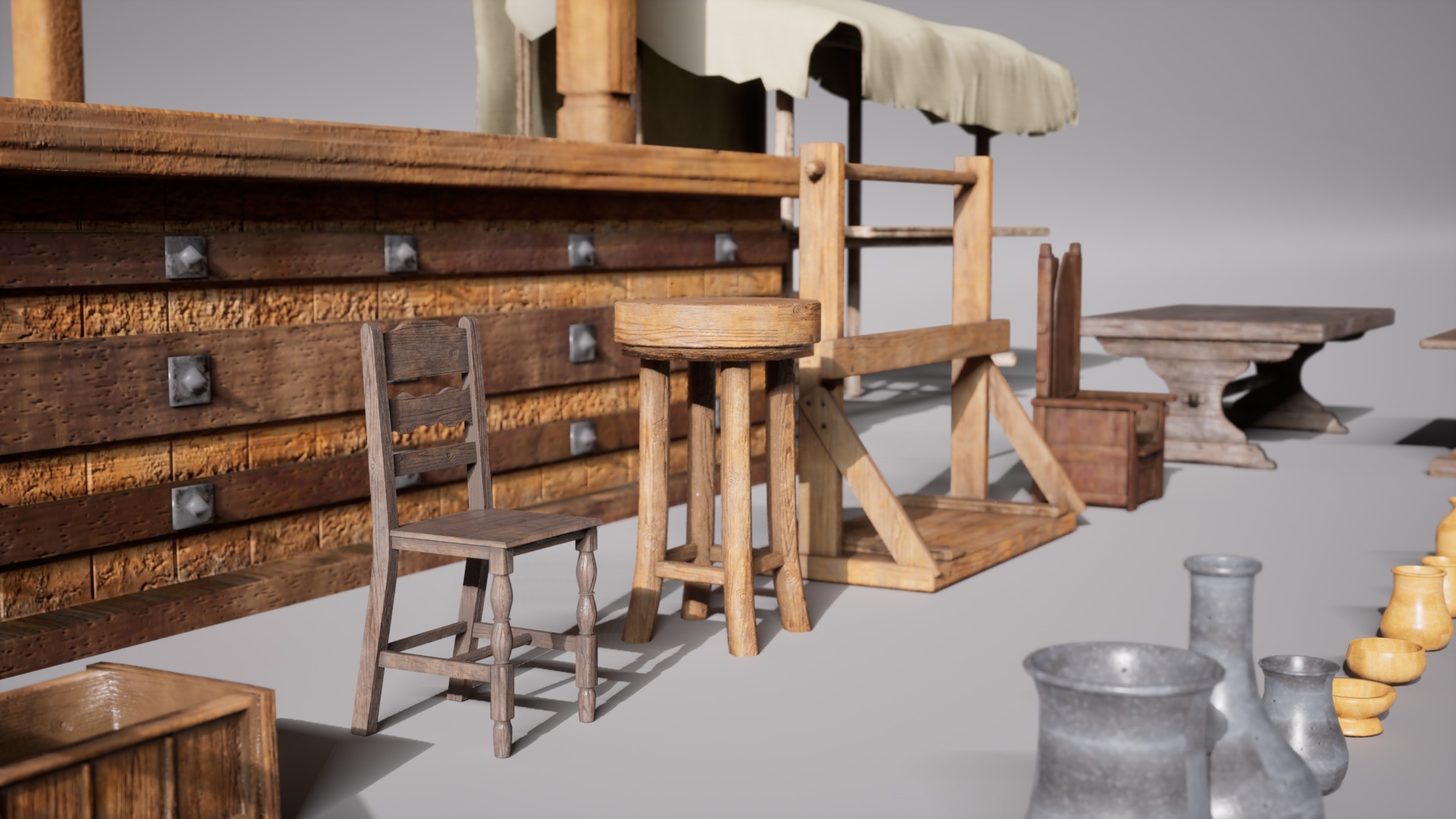 Medieval Props Low-poly 3D model_9