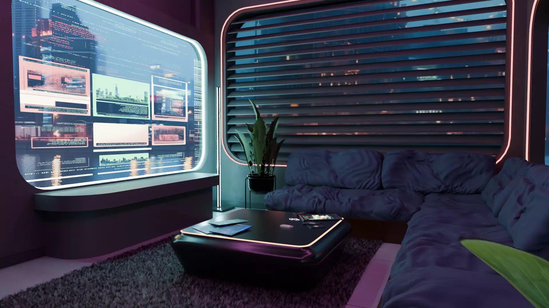 Cyberpunk Room Low-poly 3D model_0