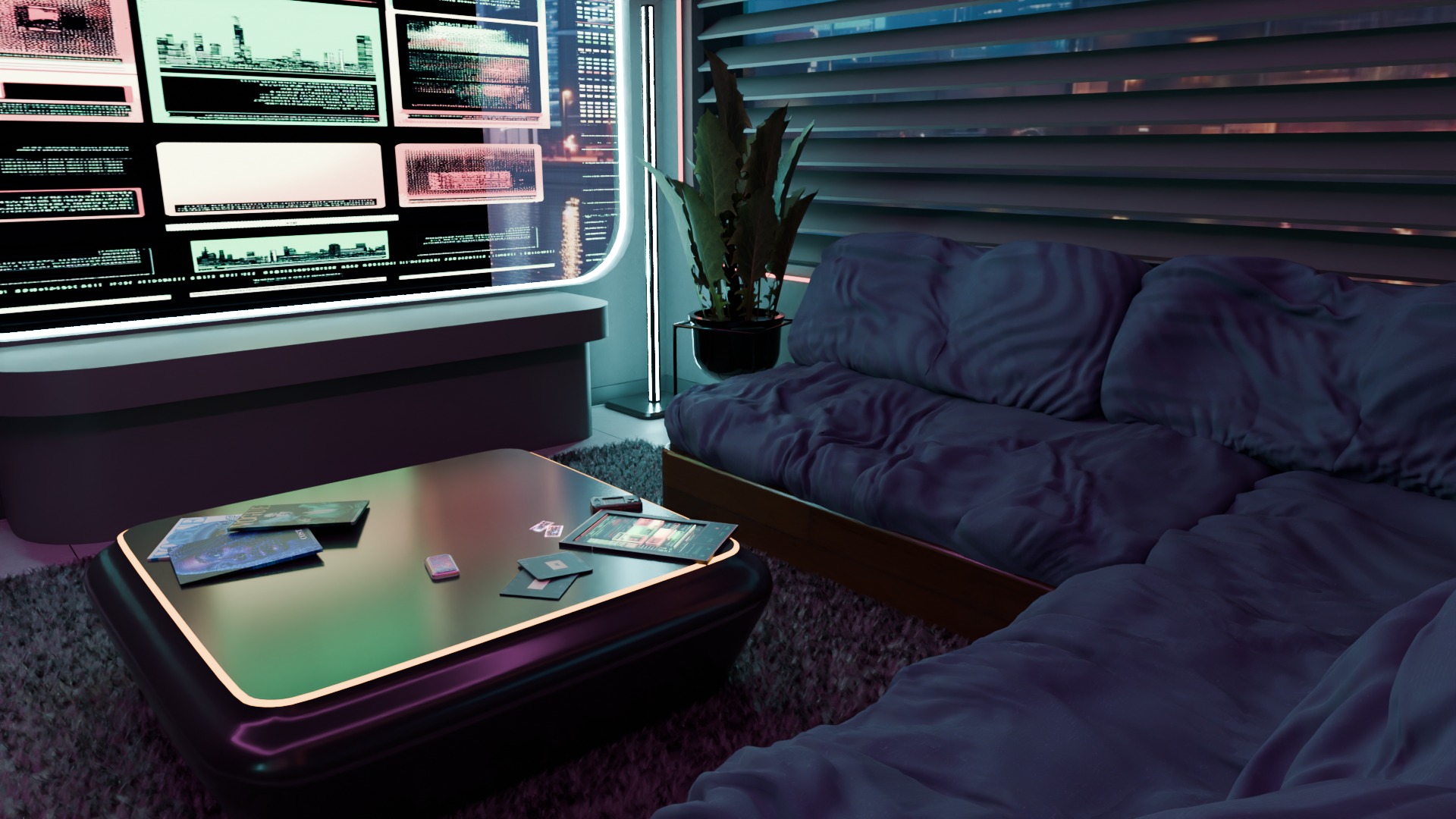 Cyberpunk Room Low-poly 3D model_3