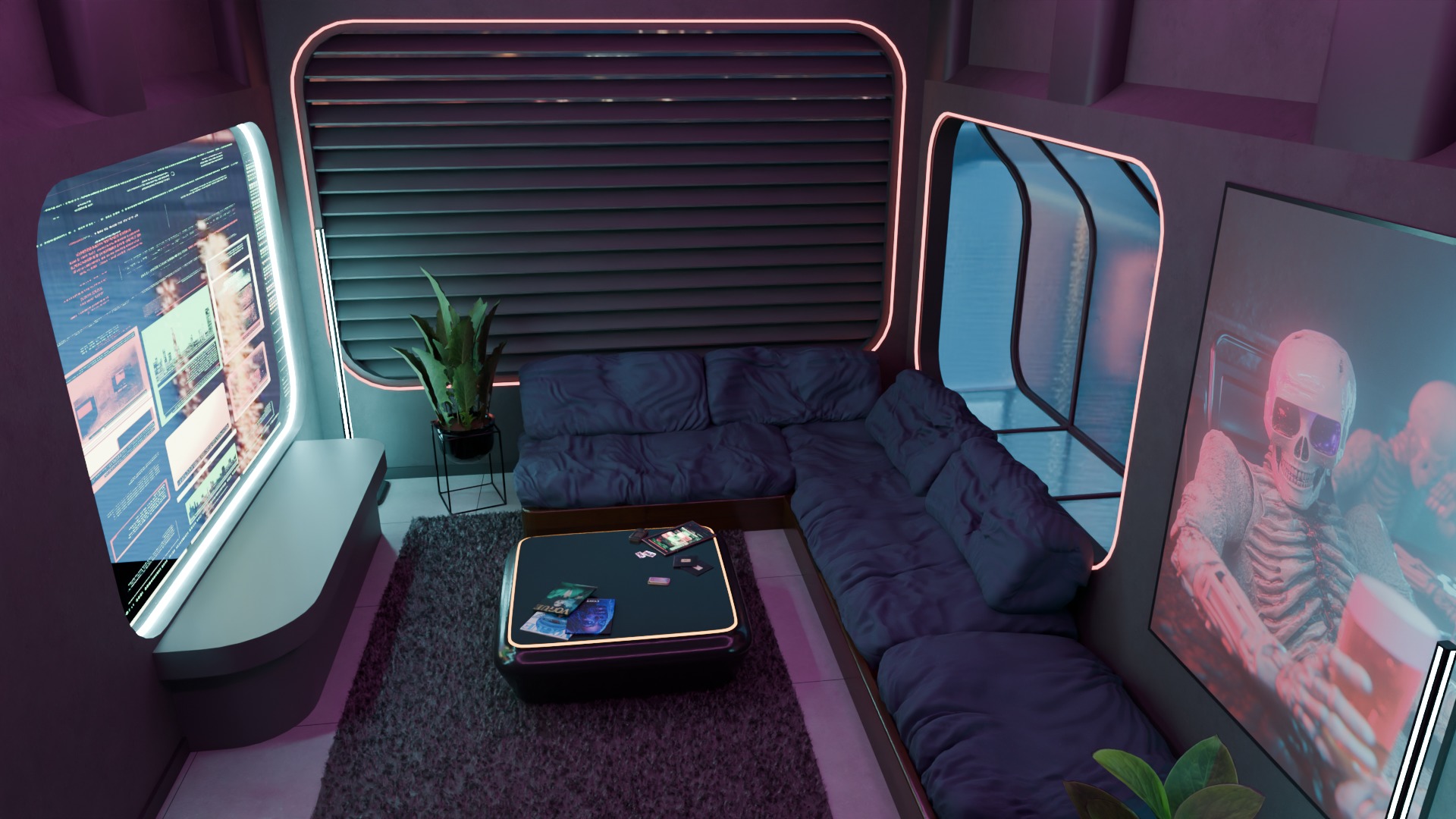 Cyberpunk Room Low-poly 3D model_5