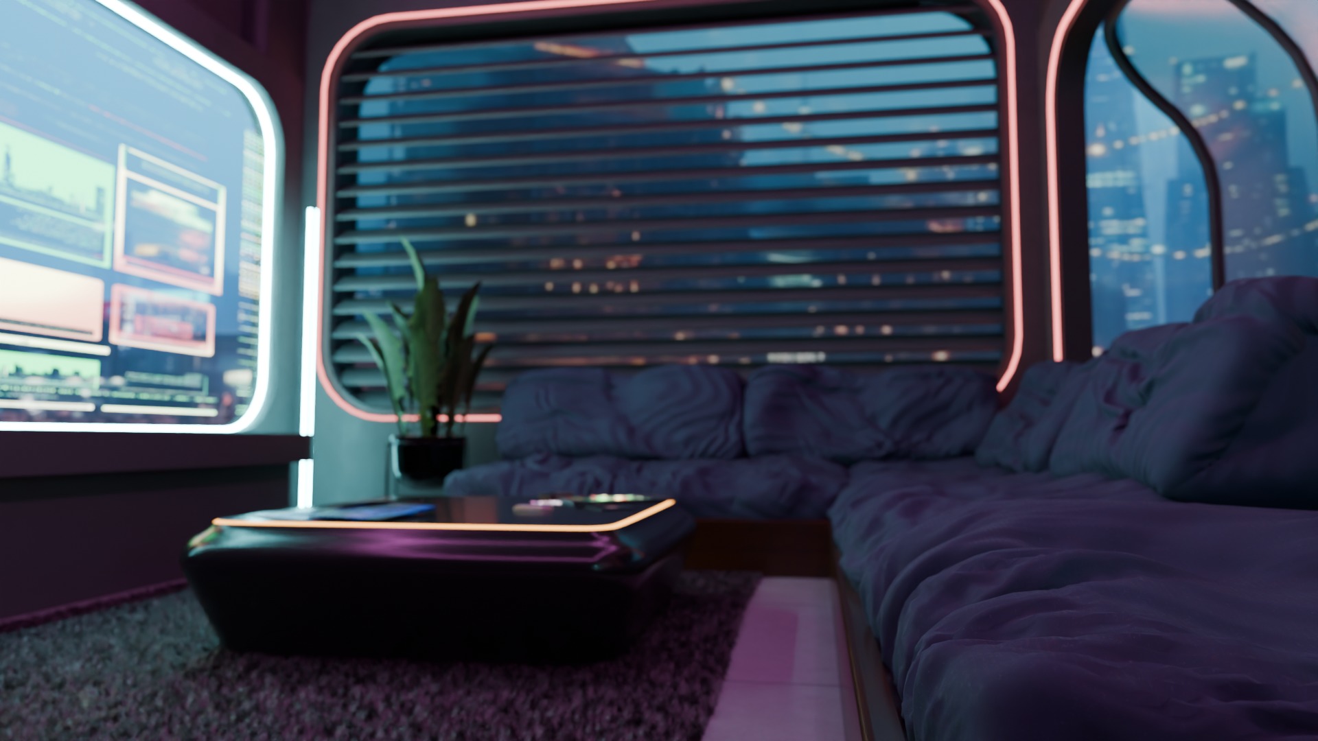 Cyberpunk Room Low-poly 3D model_2