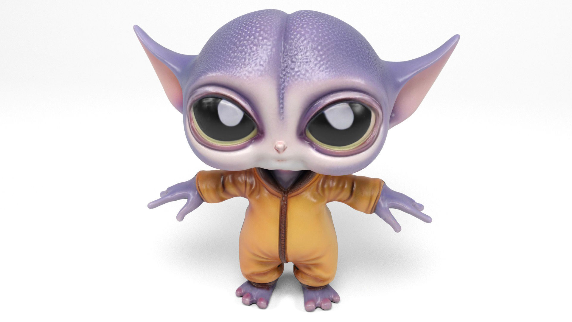 Little Alien Low-poly 3D model_6