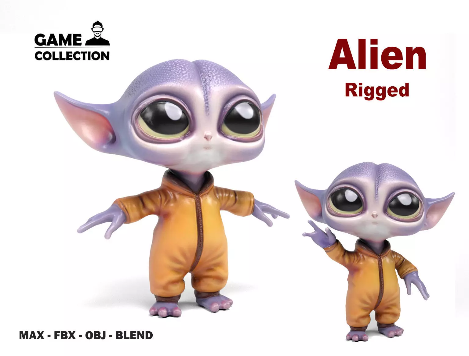 Little Alien Low-poly 3D model_0