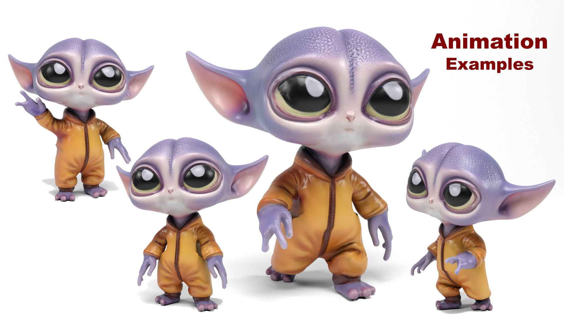 Little Alien Low-poly 3D model_7