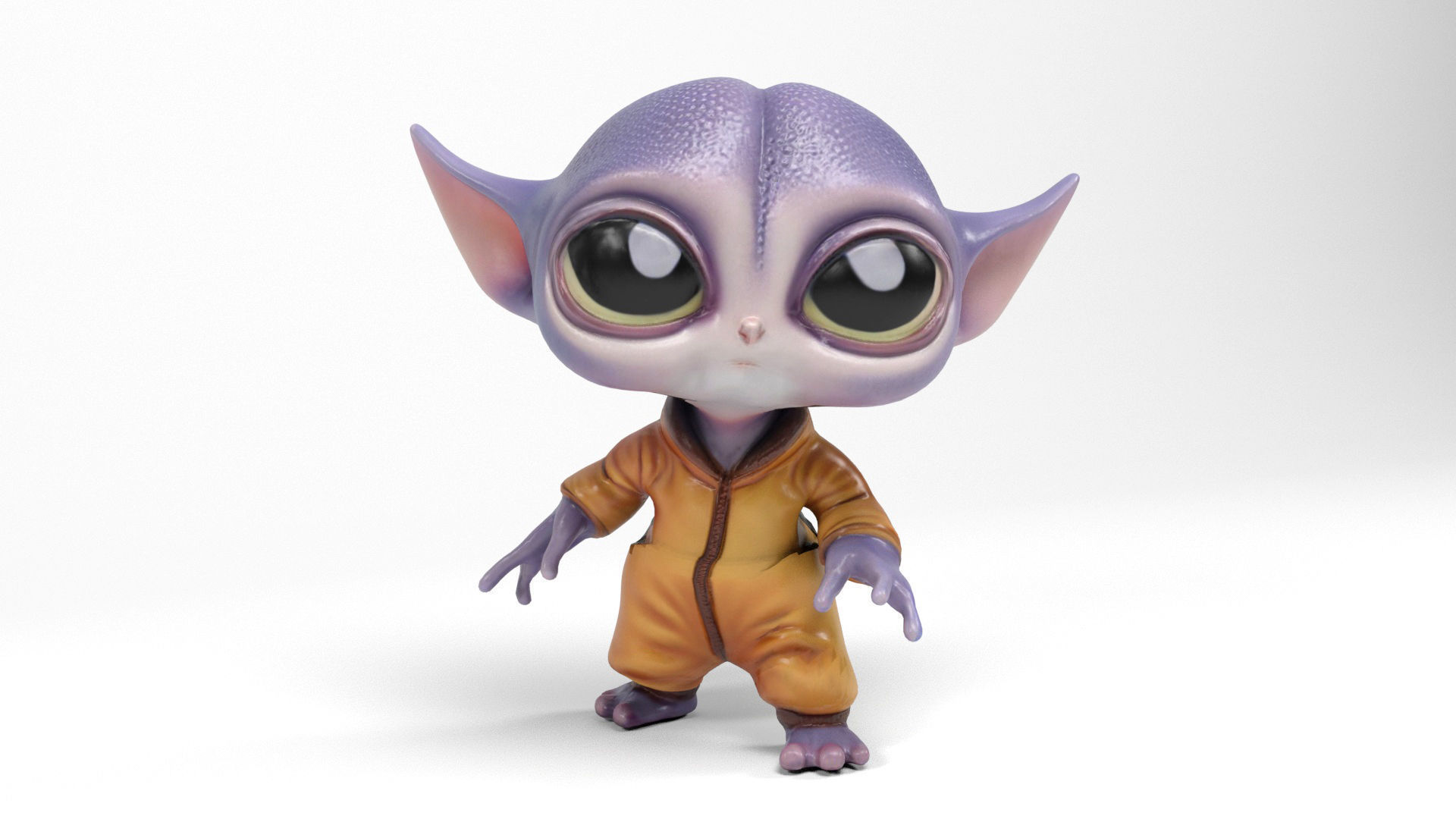 Little Alien Low-poly 3D model_12